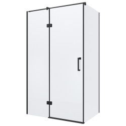 KABINA PRYSZNICOWA PROSTOKĄTNA ZES-KZ02D-BL-120X80 CZARNA 120x80 CM