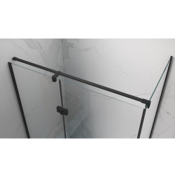 KABINA PRYSZNICOWA PROSTOKĄTNA ZES-KZ02D-BL-120X80 CZARNA 120x80 CM