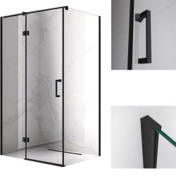 KABINA PRYSZNICOWA PROSTOKĄTNA ZES-KZ02D-BL-120X80 CZARNA 120x80 CM
