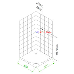 KABINA PRYSZNICOWA Z HYDROMASAŻEM PUERTO 01A SZCZOTKOWANY CHROM 80x80 CM PUERTO-CH-BR-01A-80