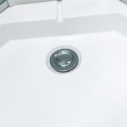 KABINA PRYSZNICOWA Z HYDROMASAŻEM PUERTO 01A SZCZOTKOWANY CHROM 80x80 CM PUERTO-CH-BR-01A-80