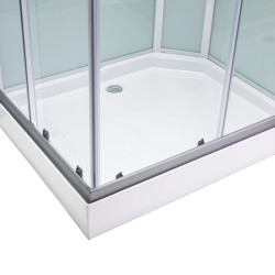 KABINA PRYSZNICOWA Z HYDROMASAŻEM ALMA LEWA SZCZOTKOWANY CHROM 100X80 CM ALMA-CH-BR-L-100X80