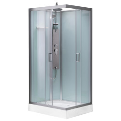 KABINA PRYSZNICOWA Z HYDROMASAŻEM ALMA PRAWA SZCZOTKOWANY CHROM 120x80 ALMA-CH-BR-P-120X80