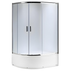 KABINA PRYSZNICOWA Z BRODZIKIEM MAJA LEWA CHROM MROŻONE SZKŁO 115x85 CM 5 MM MAJA-CH-FR-L-115X85