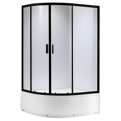 KABINA PRYSZNICOWA Z BRODZIKIEM MAJA LEWA CZARNA MAJA-BL-L-115X85