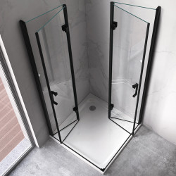 KABINA PRYSZNICOWA KWADRATOWA ZES-KZ08C-BL-90 CZARNA 90x90 CM