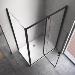 KABINA PRYSZNICOWA PROSTOKĄTNA ZES-KZ06B-BL-100X80 CZARNA 100x80 CM