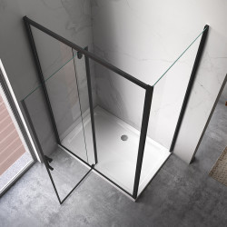 KABINA PRYSZNICOWA PROSTOKĄTNA ZES-KZ07A-BL-100X90 CZARNA 100x90 CM