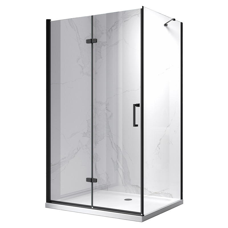 KABINA PRYSZNICOWA PROSTOKĄTNA ZES-KZ20D-BL-100X80 CZARNA 100x80 CM