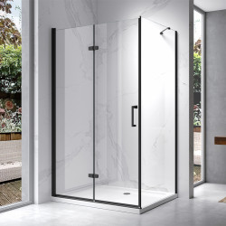 KABINA PRYSZNICOWA PROSTOKĄTNA ZES-KZ20D-BL-100X80 CZARNA 100x80 CM