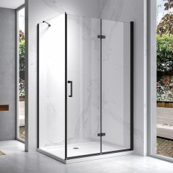 KABINA PRYSZNICOWA PROSTOKĄTNA ZES-KZ20D-BL-100X80 CZARNA 100x80 CM