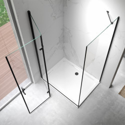 KABINA PRYSZNICOWA PROSTOKĄTNA ZES-KZ20D-BL-100X80 CZARNA 100x80 CM