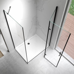 KABINA PRYSZNICOWA PROSTOKĄTNA ZES-KZ20D-BL-100X80 CZARNA 100x80 CM