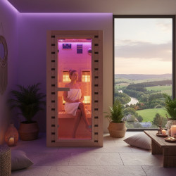 SAUNA DOMOWA SUCHA INFRARED NISKOTEMPERATUROWA TROMSO1 1-2 OSOBOWA 90x90 CM 230 V