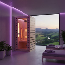 SAUNA DOMOWA SUCHA INFRARED NISKOTEMPERATUROWA TROMSO1 1-2 OSOBOWA 90x90 CM 230 V