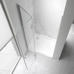 DRZWI PRYSZNICOWE UCHYLNE DO WNĘKI ZES-KZ21B-80 CHROM 80 CM 6 MM
