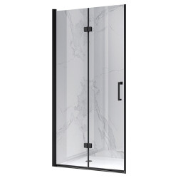 DRZWI PRYSZNICOWE UCHYLNE DO WNĘKI ZES-KZ21D-BL-100 CZARNE 100 CM 6 MM
