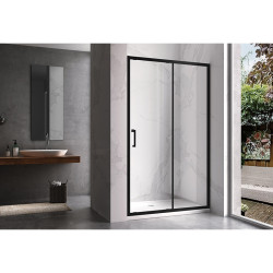 DRZWI PRYSZNICOWE PRZESUWNE DO WNĘKI KZ14E-BL-140 CZARNE 135-140 CM 6 MM