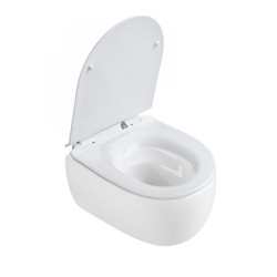 MISKA WC WISZĄCA TORNADO LAKE-WH-TR-01 BIAŁA DESKA WOLNOOPADAJĄCA DUROPLAST LAKE-WH-TR-01
