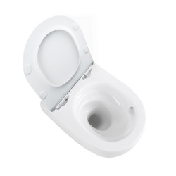 MISKA WC WISZĄCA TORNADO LAKE-WH-TR-01 BIAŁA DESKA WOLNOOPADAJĄCA DUROPLAST LAKE-WH-TR-01
