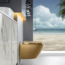 MISKA WC WISZĄCA TORNADO MIZU-GL-BL-TR-03 ZŁOTA DESKA WOLNOOPADAJĄCA MIZU-GL-BL-TR-03