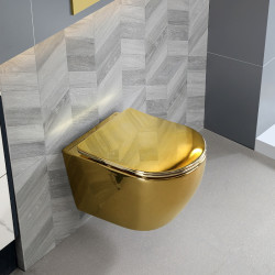 MISKA WC WISZĄCA TORNADO MIZU-GL-BL-TR-03 ZŁOTA DESKA WOLNOOPADAJĄCA MIZU-GL-BL-TR-03