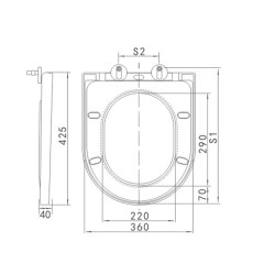 DESKA SEDESOWA WC WOLNOOPADAJĄCA CV-WH-10 SLIM BIAŁA DUROPLAST CV-WH-10