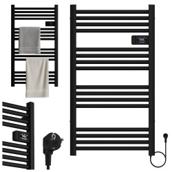 GRZEJNIK ŁAZIENKOWY ELEKTRYCZNY ALUMINIOWY DRABINKA 96x54 500W LOA CZARNY LOA-BL