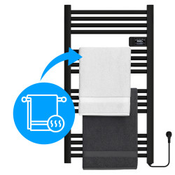 GRZEJNIK ŁAZIENKOWY ELEKTRYCZNY ALUMINIOWY DRABINKA 96x54 500W LOA CZARNY LOA-BL