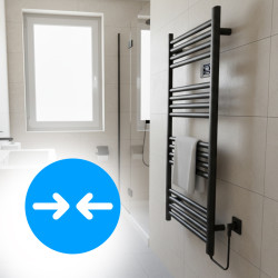 GRZEJNIK ŁAZIENKOWY ELEKTRYCZNY ALUMINIOWY DRABINKA 96x54 500W LOA CZARNY LOA-BL