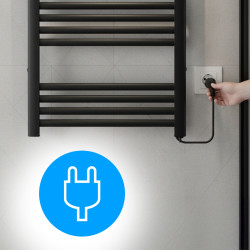GRZEJNIK ŁAZIENKOWY ELEKTRYCZNY ALUMINIOWY DRABINKA 96x54 500W LOA CZARNY LOA-BL