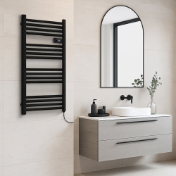 GRZEJNIK ŁAZIENKOWY ELEKTRYCZNY ALUMINIOWY DRABINKA 96x54 500W LOA CZARNY LOA-BL