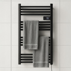 GRZEJNIK ŁAZIENKOWY ELEKTRYCZNY ALUMINIOWY DRABINKA 96x54 500W LOA CZARNY LOA-BL
