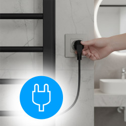 GRZEJNIK ŁAZIENKOWY ELEKTRYCZNY ENERGOOSZCZĘDNY DRABINKA 200W TAAL CZARNY TAAL-BL