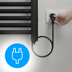 GRZEJNIK ŁAZIENKOWY ELEKTRYCZNY ALUMINIOWY DRABINKA ECO 500W YASUR CZARNY YASUR-BL