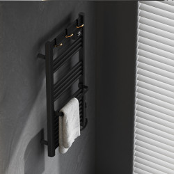 GRZEJNIK ŁAZIENKOWY ELEKTRYCZNY ALUMINIOWY DRABINKA ECO 500W YASUR CZARNY YASUR-BL