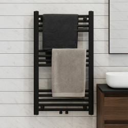 GRZEJNIK ŁAZIENKOWY ŚCIENNY PIONOWY WODNY DRABINKA 80x50 CORSO-BL-3 CZARNY CORSO-BL-3
