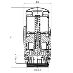 GŁOWICA TERMOSTATYCZNA POKRĘTŁO DO GRZEJNIKA GWINT M30x1.5 GT-GL-1 ZŁOTY GT-GL-1