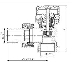 ZAWÓR KĄTOWY GRZEJNIKOWY ZASILAJĄCY ODCINAJĄCY 1/2'' CZARNY ZG-BL-6 ZESTAW ZG-BL-6