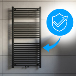 GRZEJNIK ŁAZIENKOWY ŚCIENNY PIONOWY WODNY DRABINKA 120x60 CORSO-BL-1 CZARNY CORSO-BL-1