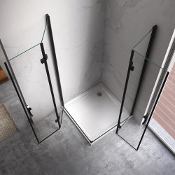 KABINA PRYSZNICOWA KWADRATOWA ZES-BS05B-90 CZARNA 90x90 CM