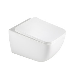 MISKA WC WISZĄCA TORNADO YUZU-WH-TR-03 BIAŁA DESKA WOLNOOPADAJĄCA DUROPLAST YUZU-WH-TR-03