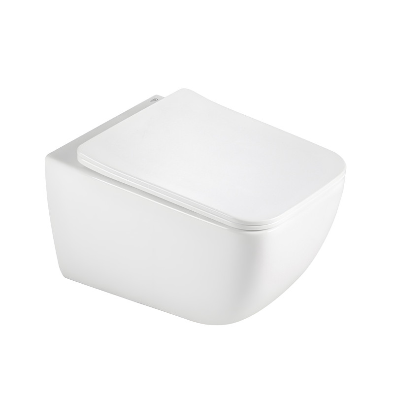 MISKA WC WISZĄCA TORNADO YUZU-WH-TR-03 BIAŁA DESKA WOLNOOPADAJĄCA DUROPLAST YUZU-WH-TR-03