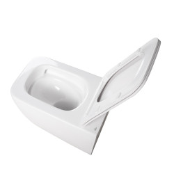 MISKA WC WISZĄCA TORNADO YUZU-WH-TR-03 BIAŁA DESKA WOLNOOPADAJĄCA DUROPLAST YUZU-WH-TR-03