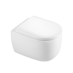 MISKA WC WISZĄCA TORNADO LAKE-WH-TR-02 BIAŁA DESKA WOLNOOPADAJĄCA DUROPLAST LAKE-WH-TR-02