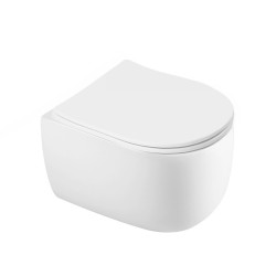 MISKA WC WISZĄCA TORNADO LAKE-WH-TR-03 BIAŁA DESKA WOLNOOPADAJĄCA DUROPLAST LAKE-WH-TR-03