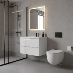 MISKA WC WISZĄCA TORNADO LAKE-WH-TR-03 BIAŁA DESKA WOLNOOPADAJĄCA DUROPLAST LAKE-WH-TR-03