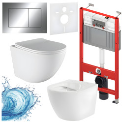 ZESTAW PODTYNKOWY WC STELAŻ TECE MISKA PURO-WH-03 PRZYCISK TC-9240401 CHROM