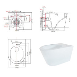 ZESTAW PODTYNKOWY WC STELAŻ TECE MISKA ELITE-WH-03 PRZYCISK TC-9240401 CHROM