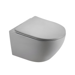 MISKA WC WISZĄCA RIMLESS MIZU-MTGR-RIM-03 SZARY MAT DESKA WOLNOOPADAJĄCA DUROPLAST MIZU-MTGR-RIM-03